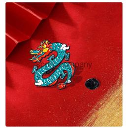 2024 Creative Dragon Enamel Brooch Cartoon Cute Coil Dragon Chinese Style Cool Dragon Anime Metal Badge Punk Lapel Pins Jewelry Gift Fashion Accessory