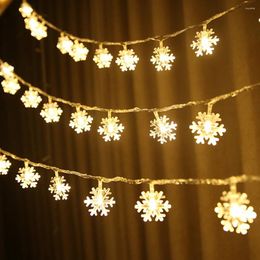 Christmas Decorations 2024 6m Led Snowflake String Lights Without Battery Snow Fairy Garland Decoration For Tree Year Ornamention