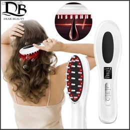 Electric massagers Electric Vibration Hair Growth Massage Comb Red and Blue Light Therapy Portable Micro-current Medicine Applicator NourishingL231220