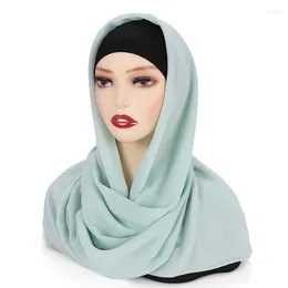 Ethnic Clothing 70 180cm Muslim Chiffon Hijab Shawls Scarf Women Solid Colour Head Wraps Hijabs Scarves Ladies Foulard Femme Veil