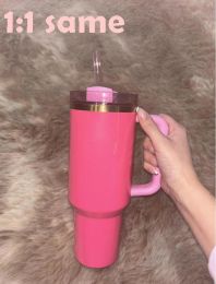 PinkParade Valentine Day Gift 1:1 with Logo 40oz Steel H2.0 Tumblers Cups with Handle Lid Straws Travel Car Mugs Vacuum Insulated Drinking Water Bottles k1220