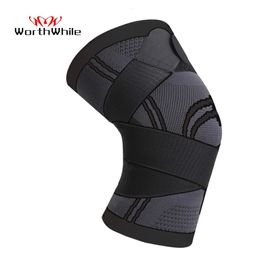 Elbow Knee Pads WorthWhile 1PC Sports Kneepad Men Pressurised Elastic Support Fitness Gear Basketball Volleyball Brace Protector 231219