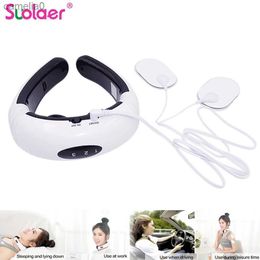 Electric massagers Electric Neck Massager Pulse Back 6 Modes Power Control TENS Heating Cervical Pain Relief Tool Health Care Relaxation MachineL231220