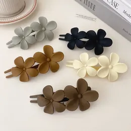 Hair Clips Ins French Women Double Flower Hairpin Back Of The Head Duckbill Clip Elegant Lady Accessories Hairpins