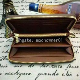 Top quality coin purse lady leather classic long wallet for men leather long purse moneybag zipper pouch coin pocket note compartm308y