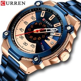 CURREN Design Watches Men's Watch Quartz Clock Male Fashion Stainless Steel Wristwatch with Auto Date Causal Business New Wat255P