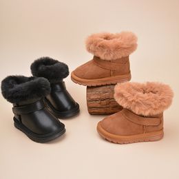 Winter Short-top Sleeve Warm Children's Snow Boots Casual Cold Adhesive Belt Buckle Boys' and Girls' Shoes Baby Cashmere Cotton Boots