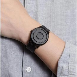 Wristwatches Men's Unisex Frameless Magnetic Quartz Watch Bead Simulation Unique Creative Pointer Design Waterproof