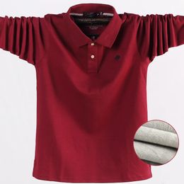 Ultra thin 5XL 6XL men's polo shirt Winter wool warm thick Business casual clothing 231220