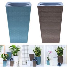 Brick Shape Flower Pot Tall Garden Potted Plants Home Garden Flower Pot Decorative Flower Pot Home Decoration Supplies Tools 210612592