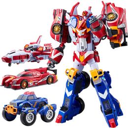 Transformation toys Robots 3 IN 1 Transformation Robot to Car Toy Korea Cartoon Brothers Anime Deformation Car Airplane Toys for Children Gift 231219