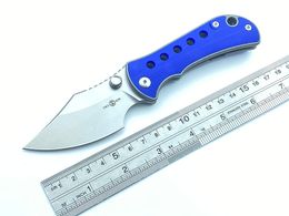 Twosun Folding Knife K110 Blade Tc4 Titanium Inlay G10 Handle Flipper Knife Edge TS422-K110-Blue