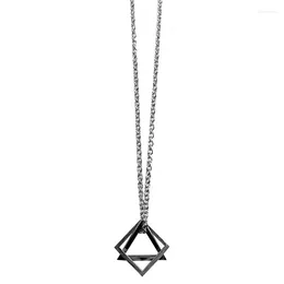 Pendant Necklaces Original Unique Significance And Trendy American-style Hip-hop Style Couple Simplicity Geometry Triangle Necklace