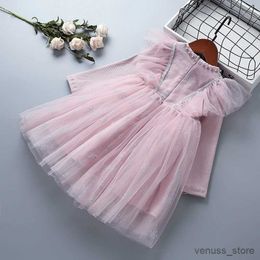 Girl's Dresses 3-7 years High quality girl clothes 2020 new autumn fashion casual pink blue lace mesh kid children girl princess dresses