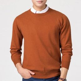 Men's Sweaters Men Sweater V-neck Solid Color Slim Fit Knitwear Thick Pullover Jumper For Autumn Winter Comfort Long Sleeve