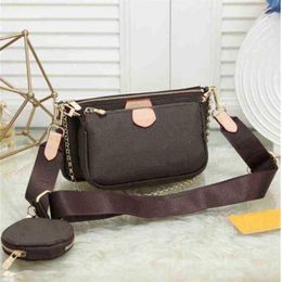 2022 Designer Women's handbags bags 3 pieces set of mens wallet flower crossbody bag ladies purses288j