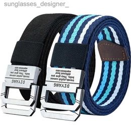 Belts New Canvas Belt Man Belt Girl Teenager Double Ring Buckle Jeans with Military Student Cloth Belt Designer BeltsL231220