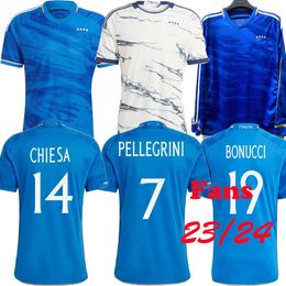 2023 Italian jersey SCAMACCA IMMOBILE CHIESA football shirts 125Italy's soccer jerseysRASPADORI JORGINHO BARELLA BASTONI VERRATTI Maglia italiana national team