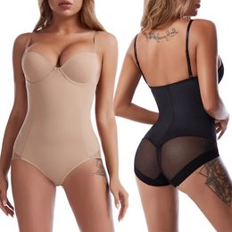 Women Bodysuit Shapewear Body Shaper With Cup Compression Bodies Belly Sheath Waist Trainer Reductive Slimming Underwear 231220