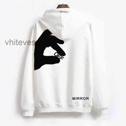 Men's Sweatshirts White Designer Mens Fashion Hoodies Finger Ow Brand Hooded Sweatshirt Oversize FG7V