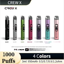 24hr Shipping Original INT CREW X 4 Colours Refillable Vape E Cigarette Pod system Adjustable power 0.5 0.7 0.9 1.2 ohm Rechargeable