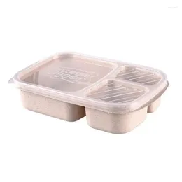 Dinnerware Microwave Lunch Box Wheat Straw Bento With Compartment Picnic Boxes Container Kids School Adult Office LunchBox