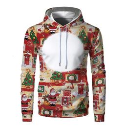 Men's Hoodies Sweatshirts selling Christmas hoodie custom sublimation heat transfer blank Christmas hoodie 231220