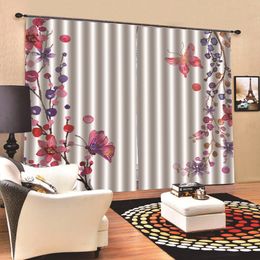 Photo fresh flower curtains 3D Printed Shower Curtain Waterproof Window Curtains for Living Room Bedroom Decor