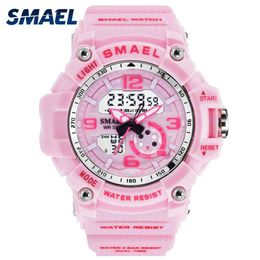 SMAEL Woman Watches Sports Outdoor LED Watches Digital Clocks Woman Army Watches Military Big Dial 1808 Women Watch Waterproof214S