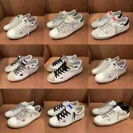 Gold Shoe Designer Ladies Superstar Stars Same sneaker brand Men's Casual Luxury Shoes Sequins Classic White do old dirty casual shoes lace-up Ladies Men