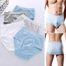 Underpants Men's Breathable Plus Size Briefs Boxer High Waist Cotton Underwear Trunks