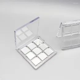 Storage Bottles Transparent Empty Eyeshadow Palette Square Blush Case Dish Cosmetic 9 Grids Eye Shadow Packaging