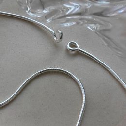 Chains 925 Sterling Silver Necklace Simple Line Choker One Size Punk Geometric For Women Girl Jewellery Gift Drop Wholesale