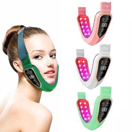 Face Massager Electric Lifting Device LED Pon Therapy Face Slimming Vibration Massager Double Chin V Face Shaped Cheek Lift Machine 231220