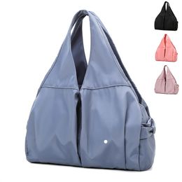 LU Yoga Shoulder Bags Waterproof Nylon Sports Gym Bags Training Fitness Travel Handbag Yoga Mat Sport Bag with Metal LOGO