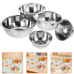 Dinnerware Sets 5 Pcs Multipurpose Basin With Scale Metal Mixing Bowls Stainless Steel Multi-use