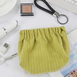 Storage Bags Small Items Bag Jewelry Capacity Corduroy Travel Organizer Pouch For Women Elastic Hair