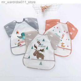 Bibs Burp Cloths Waterproof Infant Eating Children Drawing Sleeveless Baby Bandana Bibs Cute Soft Cotton Bib Meal Burp Eva Cloths 2pc/lot Q231219