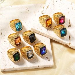 Cluster Rings Accessories Fashion Large Crystal Gemstone For Women Wedding Gifts Luxury Designer Jewellery Wholesale Items Anillos