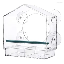 Other Bird Supplies Window Feeders With Strong Suction Cups House 2 Compartment Removable Tray