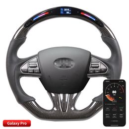 Real Carbon Fibre Steering Wheel Fit for Infiniti Q50 LED Display Car Styling