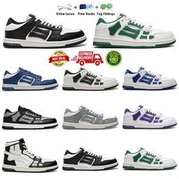 Scarpe Moda Casual Skelet Bones Runner Top Low Skel Skeletons Donna Uomo Nero Bianco Pelle Sneakers di lusso Scarpe in pizzo sportivo Trainer