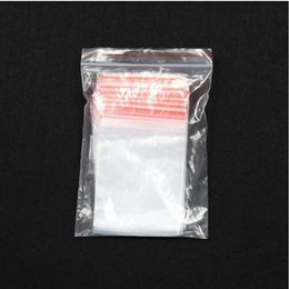 500pcs 4 6cm 5 7cm 6 8cm Clear Zip Lock Plastic Packaging Bags Red Grip Self Seal Resealable Zipper Bag Mini Jewelry Bead Pouch338Y