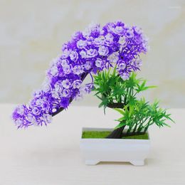 Decorative Flowers Party Supplies Imitation Plastic Fake Potted Green Plants Creative Bonsai Tree Home Decor Table Decoration