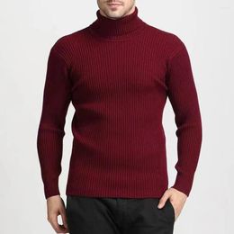 Men's Sweaters Lightweight Men Sweater Solid Colour Stylish Turtleneck Slim Fit Knit Pullover Warm High Neck For Autumn