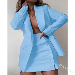 Two Piece Dress Women Plus Size 5XL Business Sets Blazer And Skirt 2024 Elegant Office 2 Pieces Solid Suits With Skirts