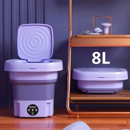 Mini Washing Machines 6L 8L Big Capacity Folding Portable Washing Machines with Dryer for Clothes Travel Home Underwear Socks Mini Washer Kids