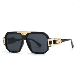 Sunglasses Fashion Trend Personality Square Women's Retro Frame Dark Blue Lenses Summer Glasses Men Driving Leopard Print UV400