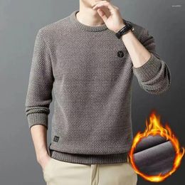 Men's Sweaters Cold Weather Men Clothing Cozy Round Neck Sweater For Fall Winter Thick Knitted Warm Pullover With Solid
