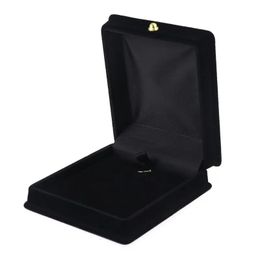 1Pc Handy Velvet Necklace Jewellery Gift Display Box Ring Bracelet Storage Case Black 231220